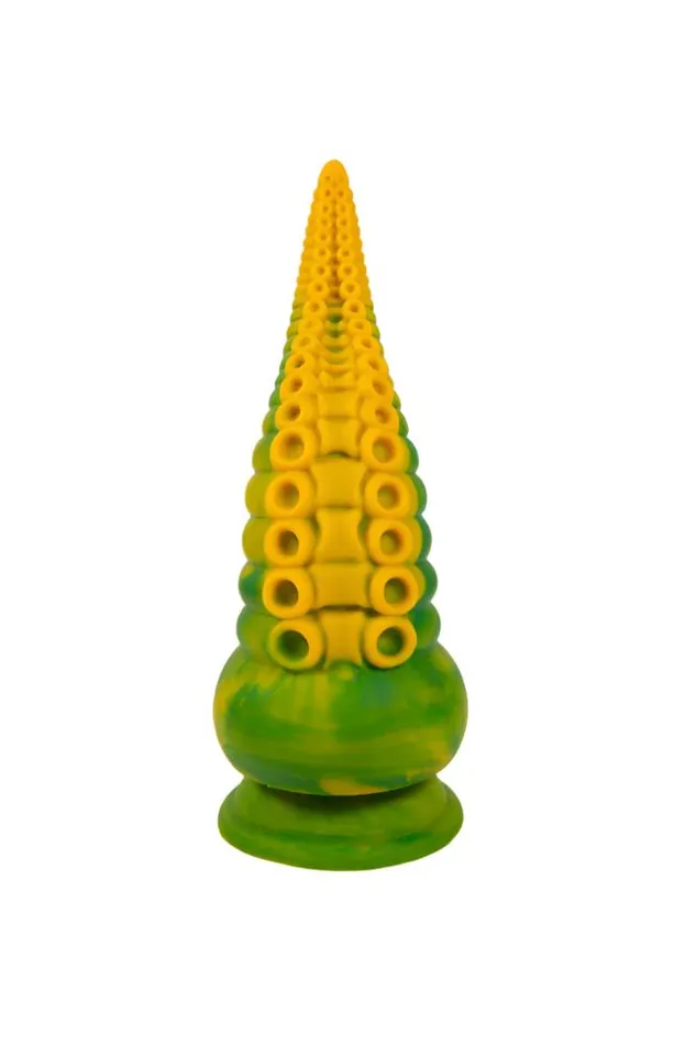 Icons Brands Dildos Icon Brands Alien Nation Octopod 9 Vibrating Silicone Dildo YellowGreen