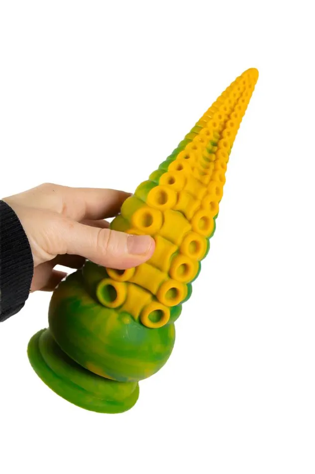 Icons Brands Dildos Icon Brands Alien Nation Octopod 9 Vibrating Silicone Dildo YellowGreen