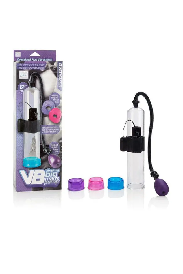 Male Sex Toys Cal Exotics Cal Exotics Vibrating Big Mans Penis Pump Oversized