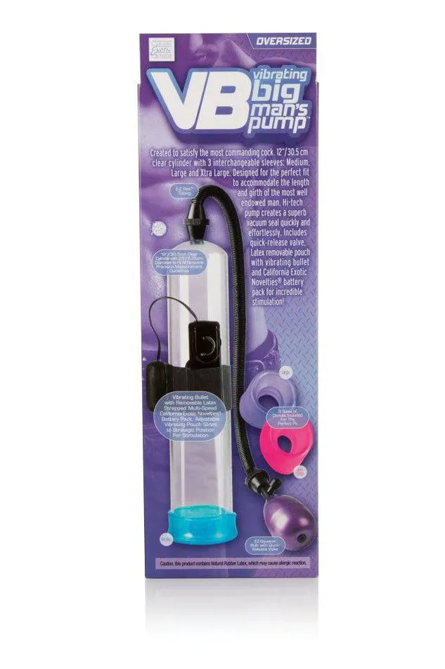 Male Sex Toys Cal Exotics Cal Exotics Vibrating Big Mans Penis Pump Oversized
