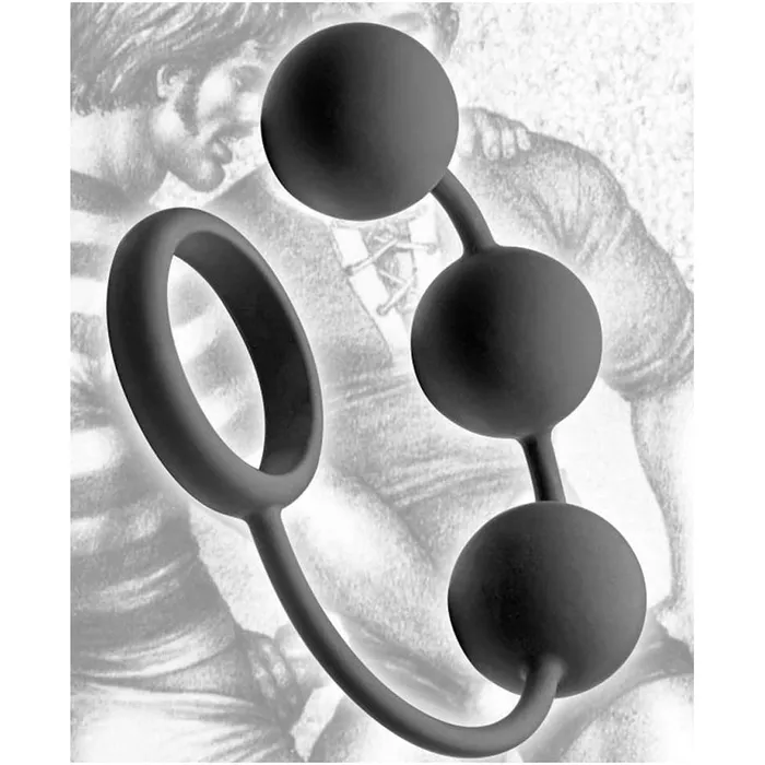 Male Sex Toys Tom of Finland Tom of Finland Silicone Cock Ring with 3 Weighted Balls Male Sex Toys Tom of Finland Tom of Finland Silicone Cock Ring with 3 Weighted Balls