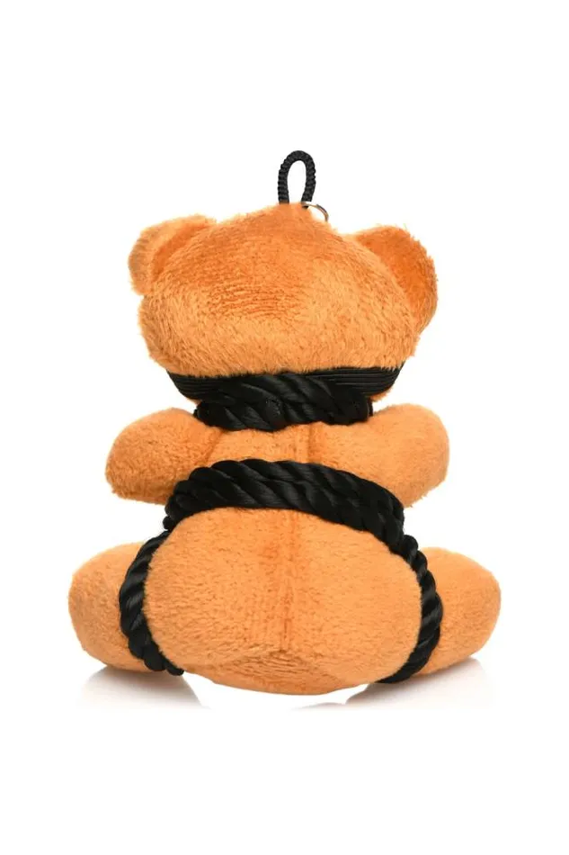 Male Sex Toys XR Brands XR Brands Master Series Rope Teddy Bear Keychain Brown