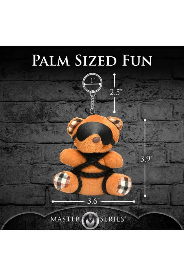 Male Sex Toys XR Brands XR Brands Master Series Rope Teddy Bear Keychain Brown