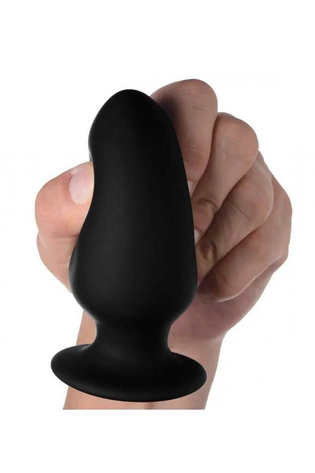 Male Sex Toys XR Brands XR Brands SqueezeIt Squeezable Silicone Anal Plug Medium Black