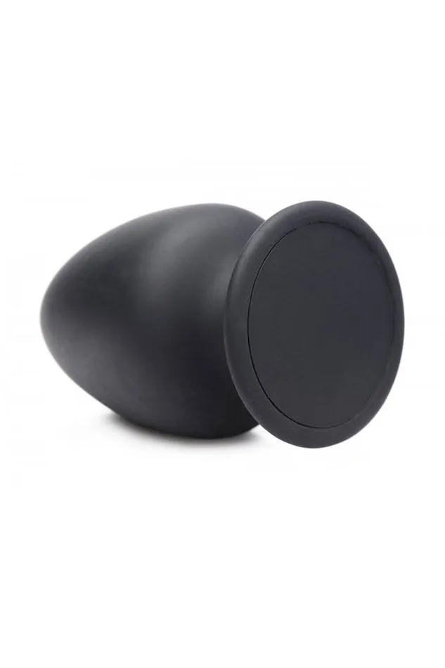 Male Sex Toys XR Brands XR Brands SqueezeIt Squeezable Silicone Anal Plug Medium Black