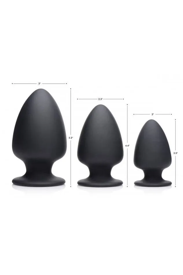 Male Sex Toys XR Brands XR Brands SqueezeIt Squeezable Silicone Anal Plug Medium Black