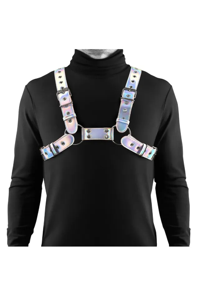 NS Novelties Cosmo Bondage Rogue Chest Harness Silver NS Novelties Vibrators NS Novelties Cosmo Bondage Rogue Chest Harness Silver NS Novelties Vibrators