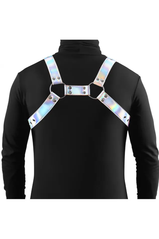 NS Novelties Cosmo Bondage Rogue Chest Harness Silver NS Novelties Vibrators