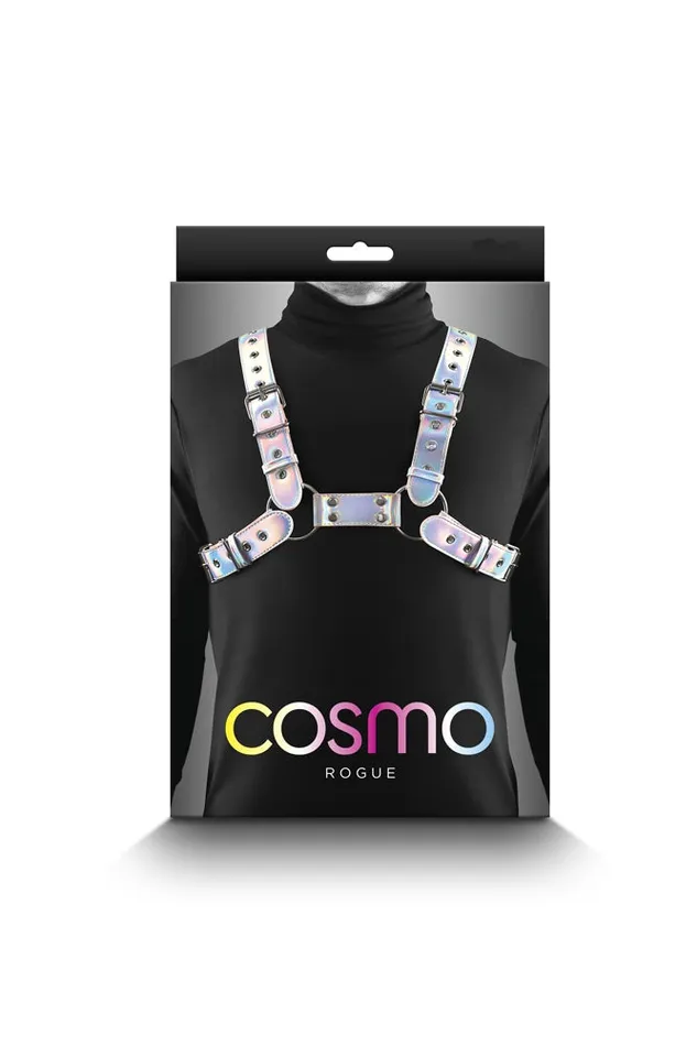 NS Novelties Cosmo Bondage Rogue Chest Harness Silver NS Novelties Vibrators