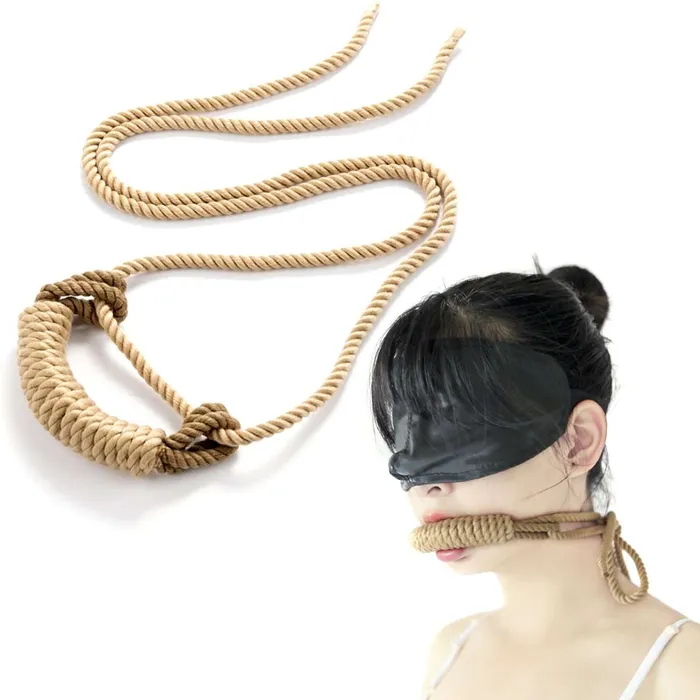 Oxyshop Shibari rope gag BDSM bite gag with rope tie Handmade Bondage toy Couples