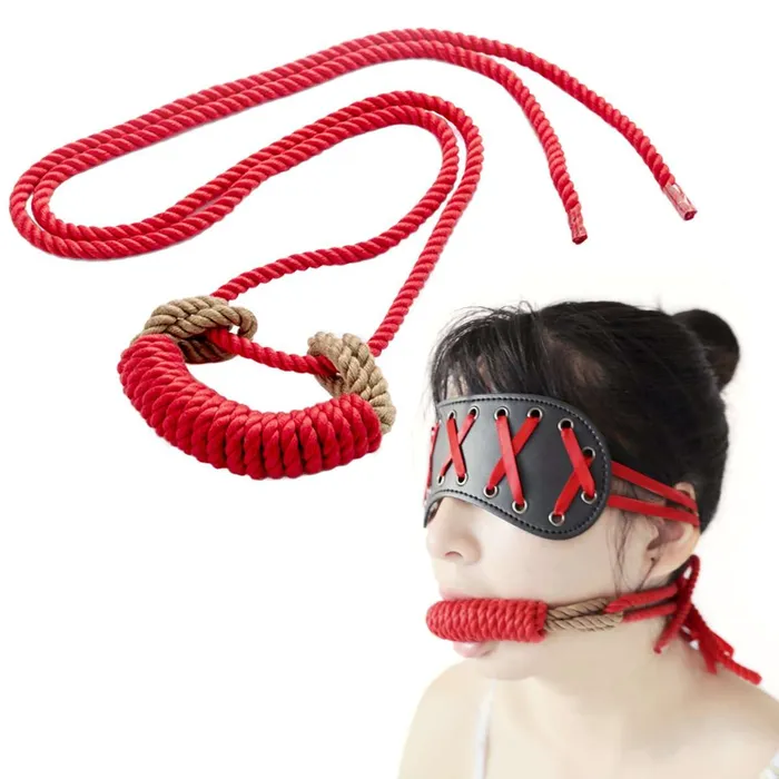Oxyshop Shibari rope gag BDSM bite gag with rope tie Handmade Bondage toy Couples