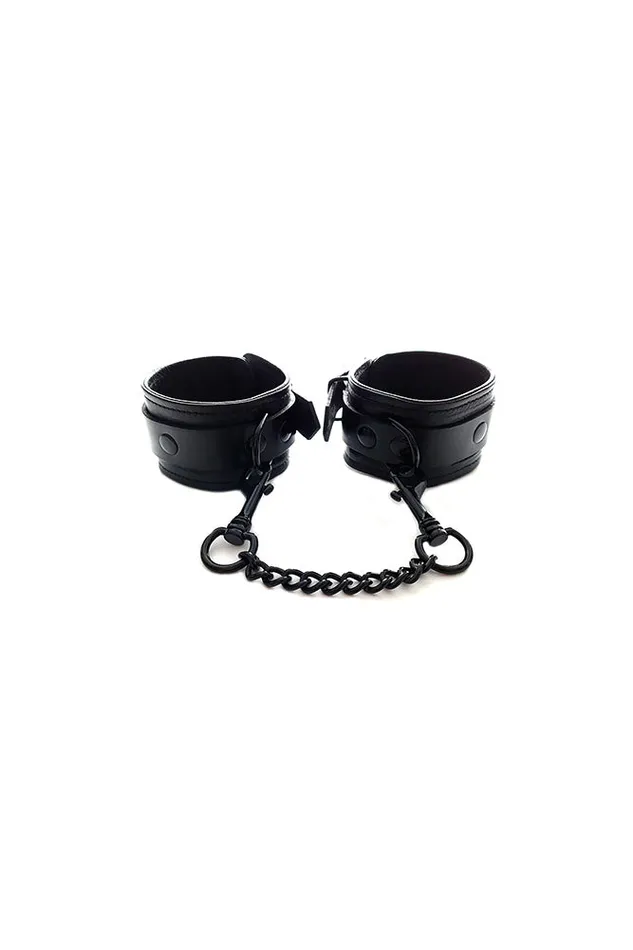 Restraints Rouge Garments Leather Wrist Cuffs Black Rouge Garments