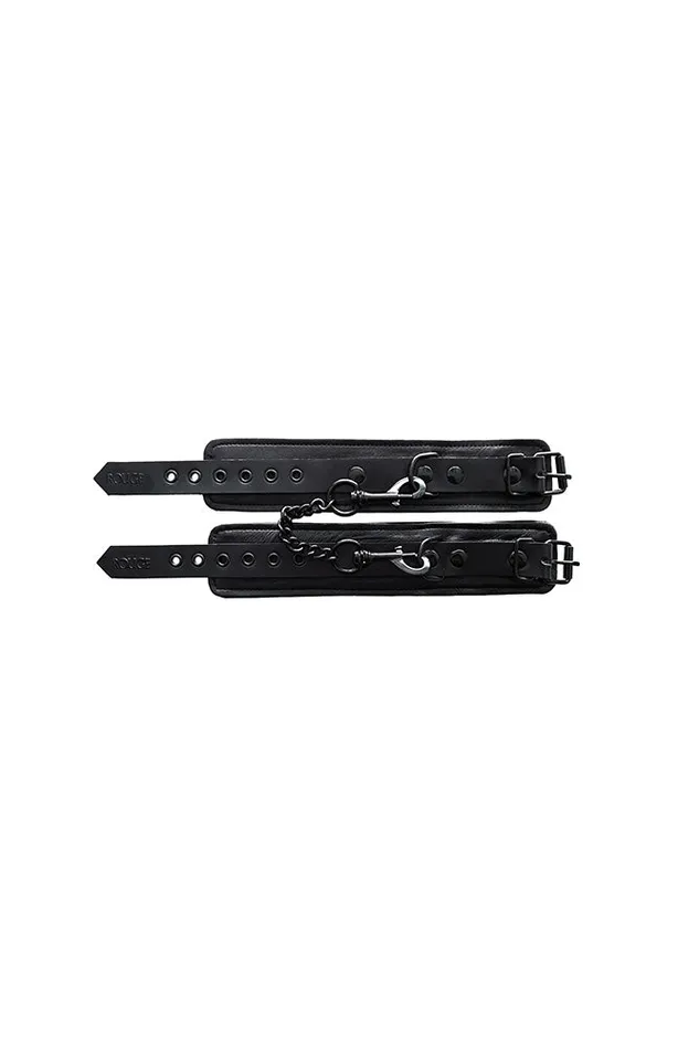 Restraints Rouge Garments Leather Wrist Cuffs Black Rouge Garments