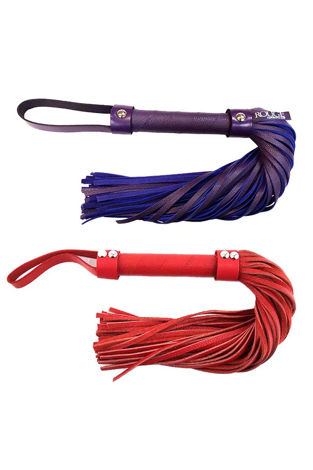 Restraints Rouge Garments Short Leather Flogger with Looped Handle Assorted Colors Rouge Garments Restraints Rouge Garments Short Leather Flogger with Looped Handle Assorted Colors Rouge Garments