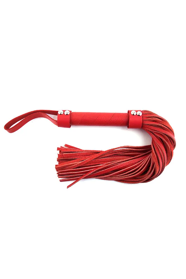 Restraints Rouge Garments Short Leather Flogger with Looped Handle Assorted Colors Rouge Garments
