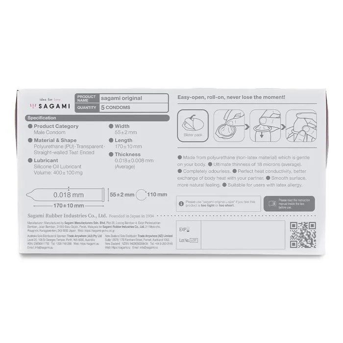 Sagami 001 Condom 5 pack Sagami Enhancers