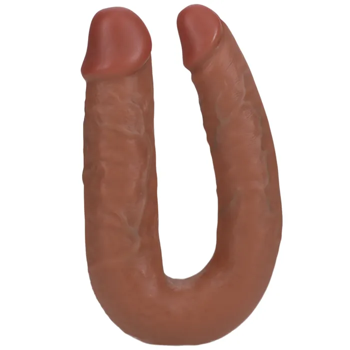 Shots Real Rock U Shape Double Dildo 5 Inch Tan Shots Toys Dildos