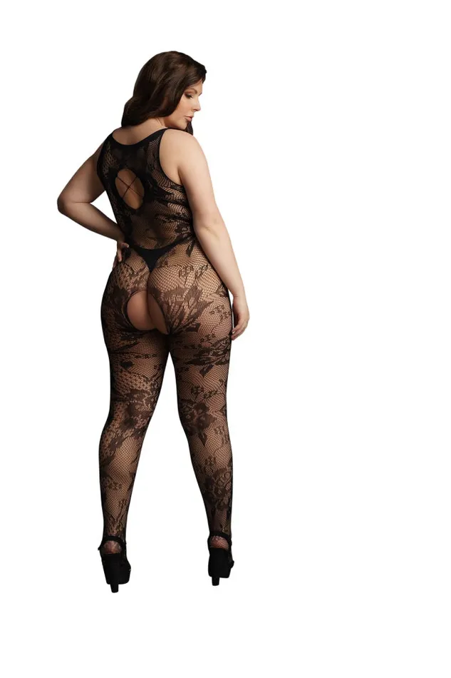 Shots Toys Le Dsir DES023X Crotchless Lace Bodystocking Black OSXL Shots Toys Vibrators