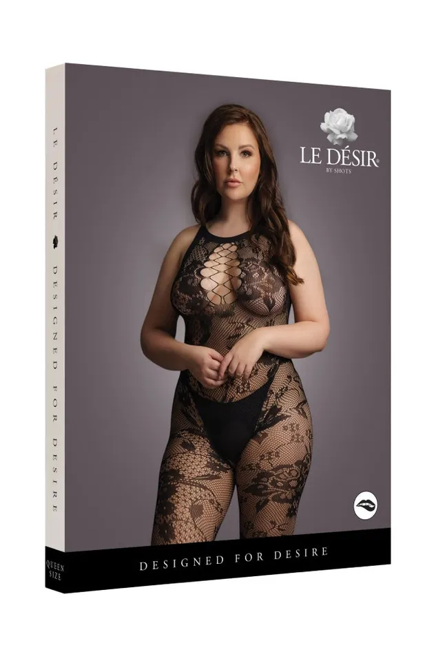 Shots Toys Le Dsir DES023X Crotchless Lace Bodystocking Black OSXL Shots Toys Vibrators