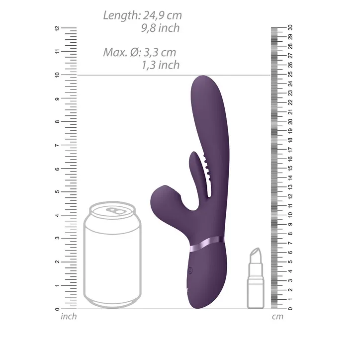 Shots Toys Shots Vive Kura Thrusting Rabbit Purple Vibrators