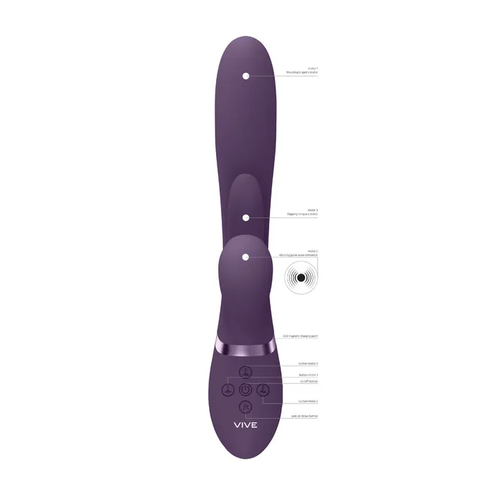 Shots Toys Shots Vive Kura Thrusting Rabbit Purple Vibrators