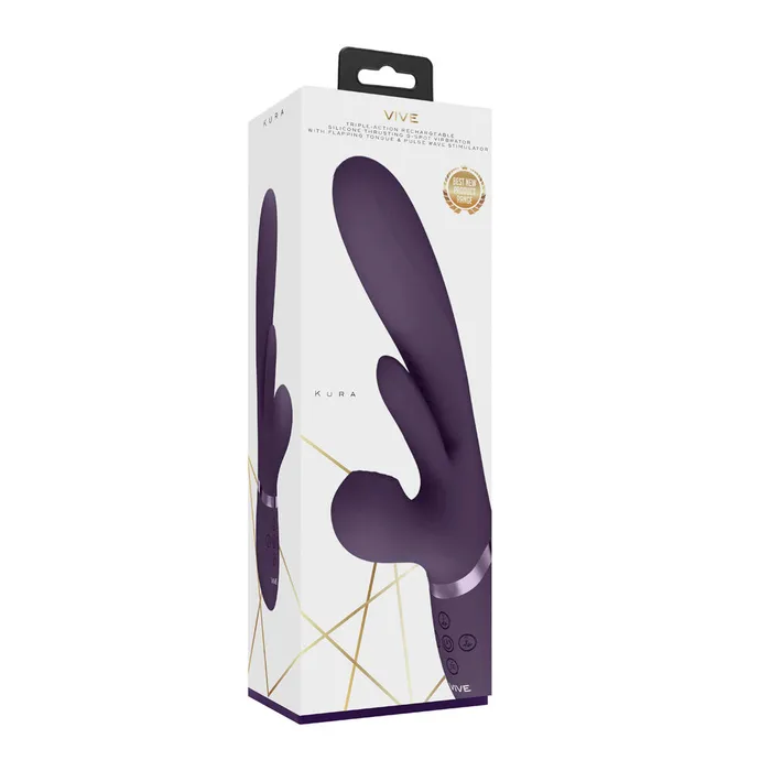 Shots Toys Shots Vive Kura Thrusting Rabbit Purple Vibrators
