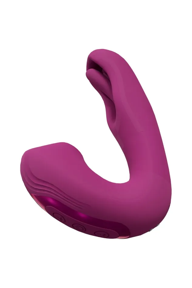 Shots Toys Vibrators Shots Toys VIVE Yuna Dual Vibrator With Air Pulse Flapping GSpot Stimulator Pink