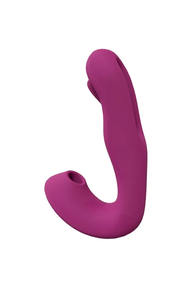 Shots Toys Vibrators Shots Toys VIVE Yuna Dual Vibrator With Air Pulse Flapping GSpot Stimulator Pink