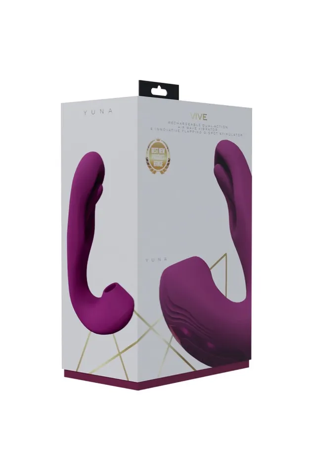 Shots Toys Vibrators Shots Toys VIVE Yuna Dual Vibrator With Air Pulse Flapping GSpot Stimulator Pink