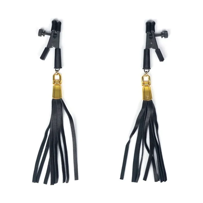 Spartacus Alligator Tip Nipple Clamps Leatherette Tassels SPARTACUS Female Sex Toys Spartacus Alligator Tip Nipple Clamps Leatherette Tassels SPARTACUS Female Sex Toys