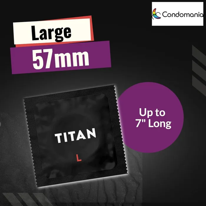 Titan L Large Lubricated Condoms Titan Male Sex Toys