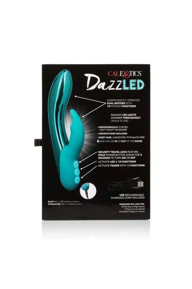 Vibrators Cal Exotics Cal Exotics DazzLED Brilliance LED Dual Vibrator Teal