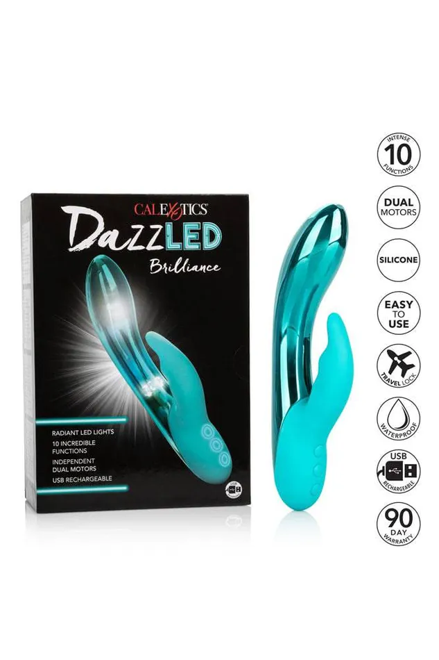 Vibrators Cal Exotics Cal Exotics DazzLED Brilliance LED Dual Vibrator Teal
