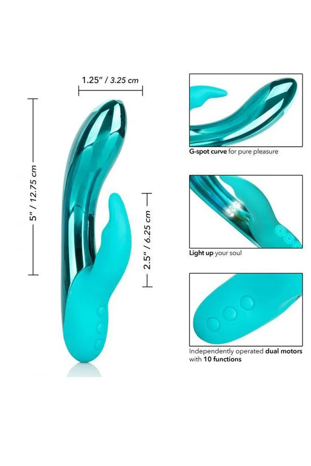 Vibrators Cal Exotics Cal Exotics DazzLED Brilliance LED Dual Vibrator Teal