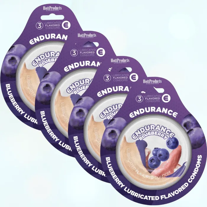 Vibrators Endurance Condoms Endurance BlueberryFlavored Condoms