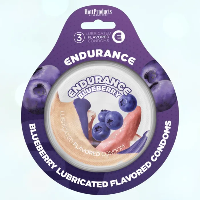 Vibrators Endurance Condoms Endurance BlueberryFlavored Condoms