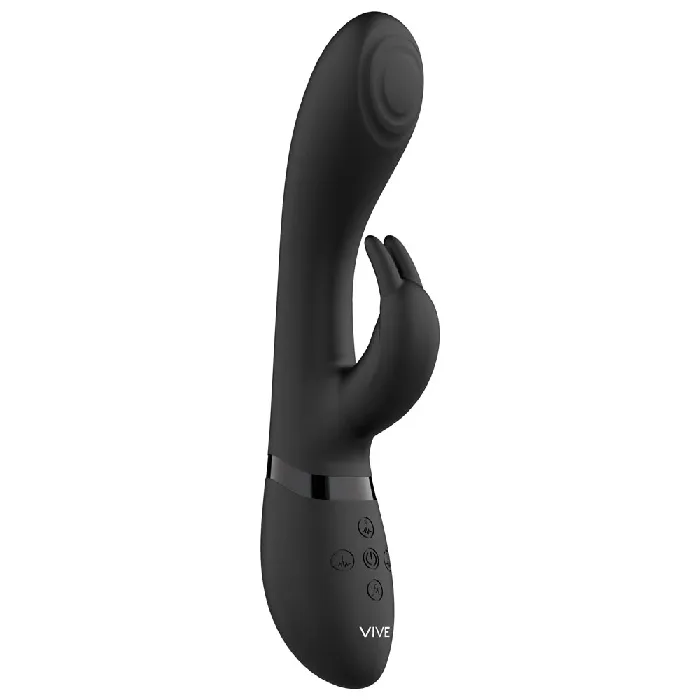 Vibrators Shots Toys Shots Vive Cato Pulse GSpot Rabbit Vibrator Black