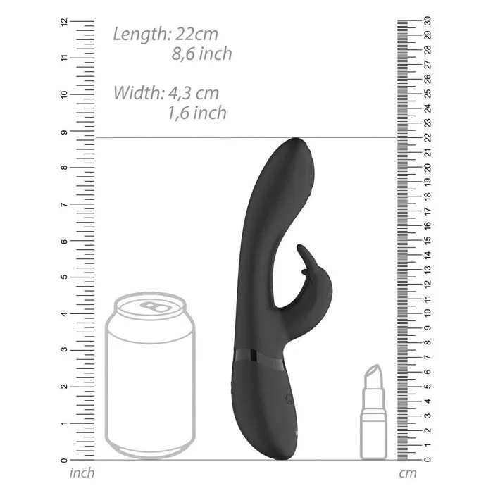 Vibrators Shots Toys Shots Vive Cato Pulse GSpot Rabbit Vibrator Black