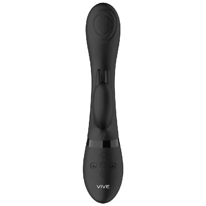 Vibrators Shots Toys Shots Vive Cato Pulse GSpot Rabbit Vibrator Black