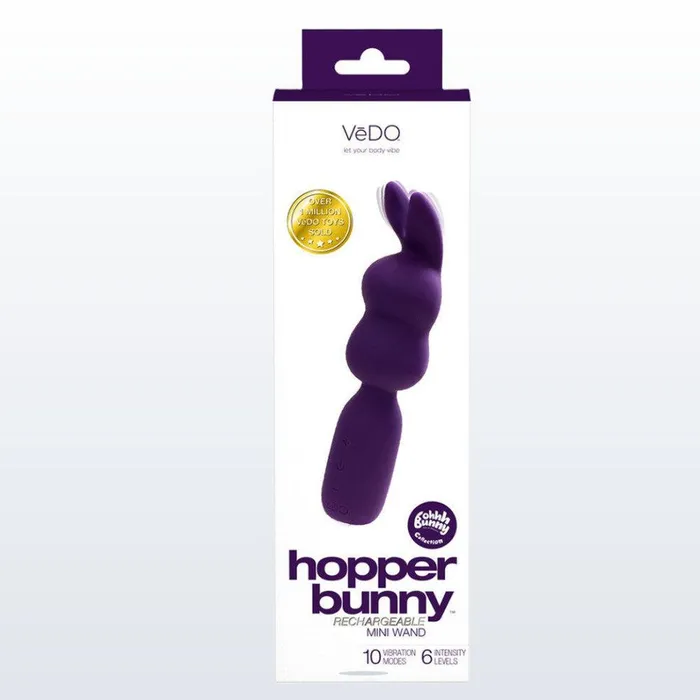 Vibrators VeDO VeDO Hopper Rechargeable Mini Wand Vibrator Purple