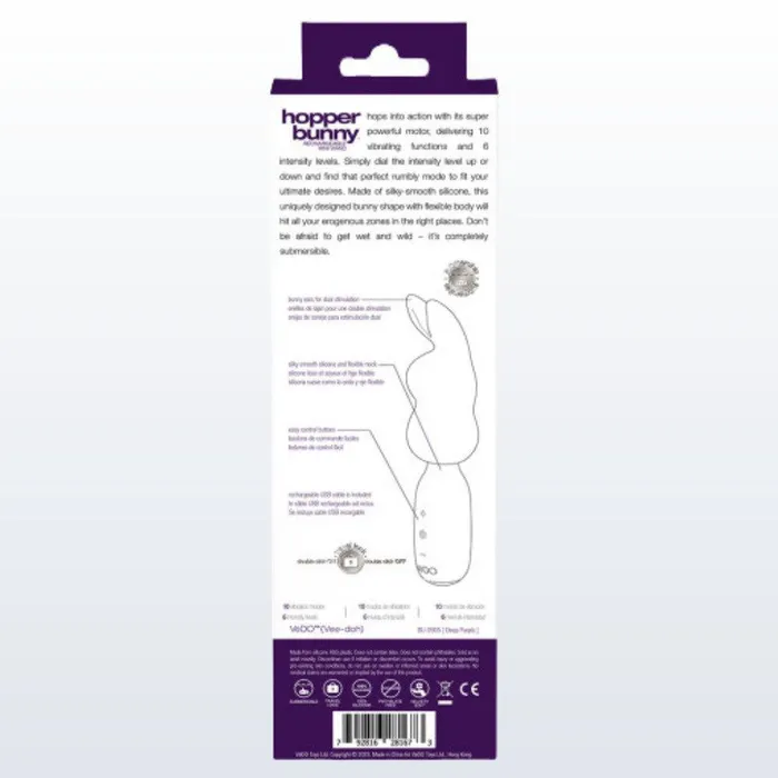 Vibrators VeDO VeDO Hopper Rechargeable Mini Wand Vibrator Purple