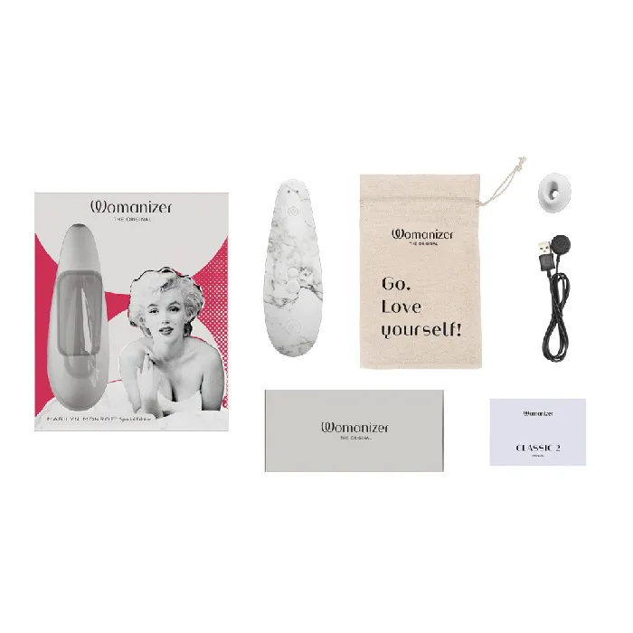 WOMANIZER Vibrators Womanizer Classic 2 Pleasure Air Marilyn Monroe White Marble
