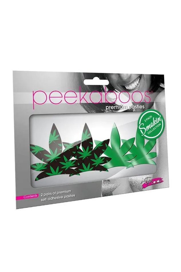 XGen Female Sex Toys XGen Peekaboos Up In Smoke Leaf Pasties