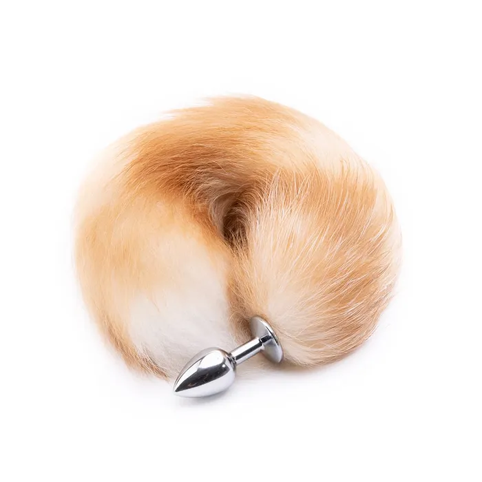 16 17 Light Brown Fox Tail Metal Lovegasm Male Sex Toys