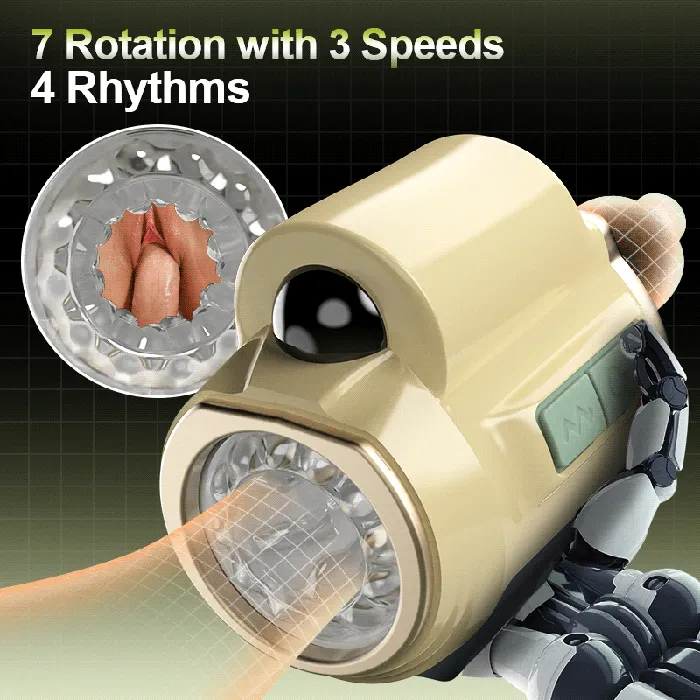 AcmeJoy Male Sex Toys DiveEase 7 Rotation Vibration Open Ended Stroker