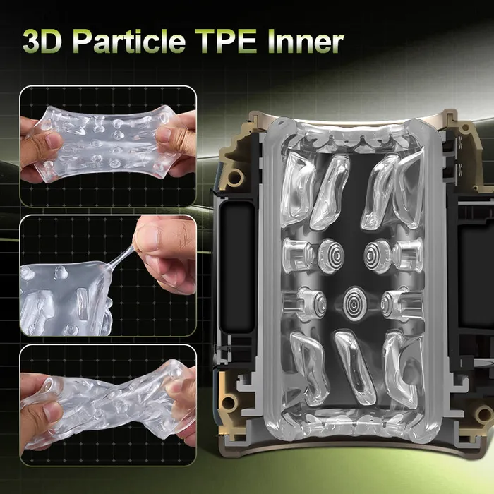 AcmeJoy Male Sex Toys DiveEase 7 Rotation Vibration Open Ended Stroker