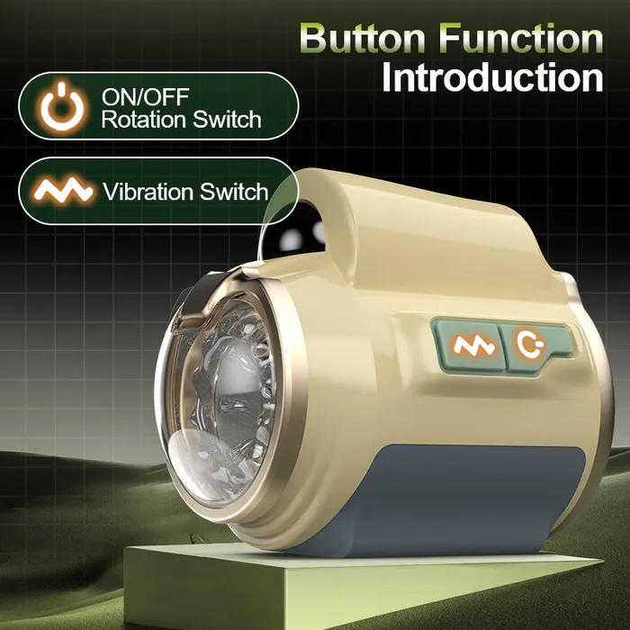 AcmeJoy Male Sex Toys DiveEase 7 Rotation Vibration Open Ended Stroker
