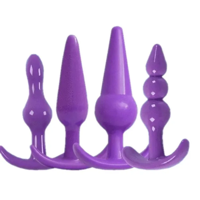 Anal Lovegasm 4 PcsSet Various Shapes Silicone Plugs Trainer Kit For Men 3 Colors To Choose From Anal Lovegasm 4 PcsSet Various Shapes Silicone Plugs Trainer Kit For Men 3 Colors To Choose From