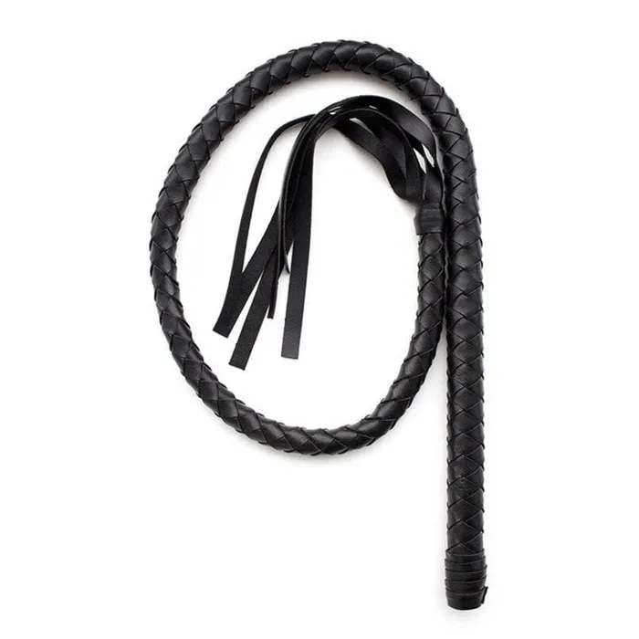 Couples Classic Braided Black Leather Bondage Sex Whip Lovegasm
