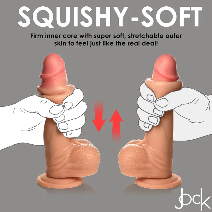 Curve Toys 8 Inch Real Skin Silicone Dildo with Balls Dildos